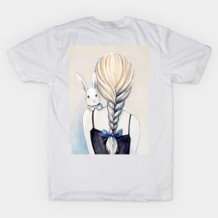 Drawing White Rabbit and Girl T-Shirt